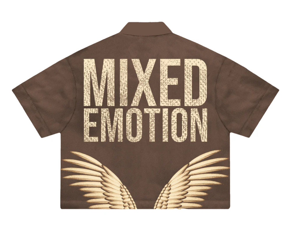 Mixed Emotion Wings Shirt Brown