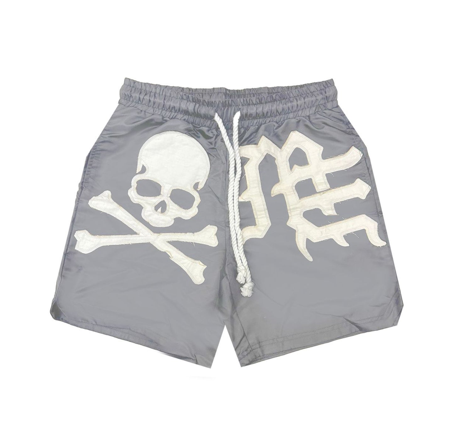 Mixed Emotion Skull Shorts Grey