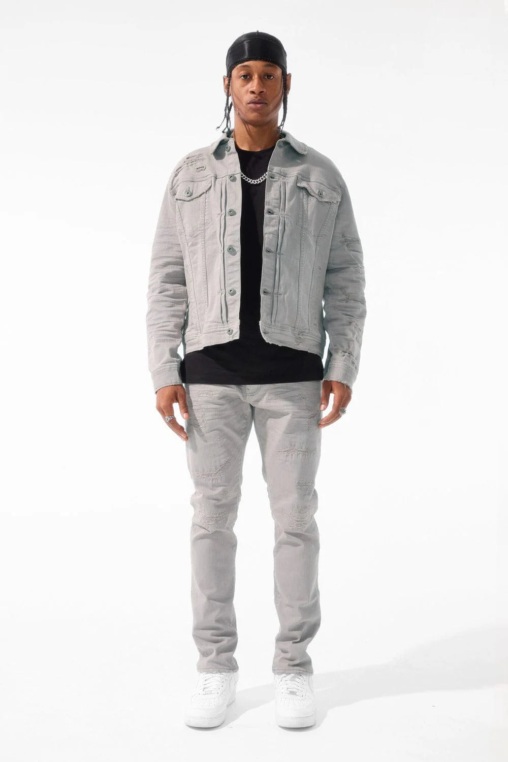 JORDAN CRAIG TRIBECA TWILL TRUCKER JACKET (FW24 EXCLUSIVE COLORS) LIGHT GREY