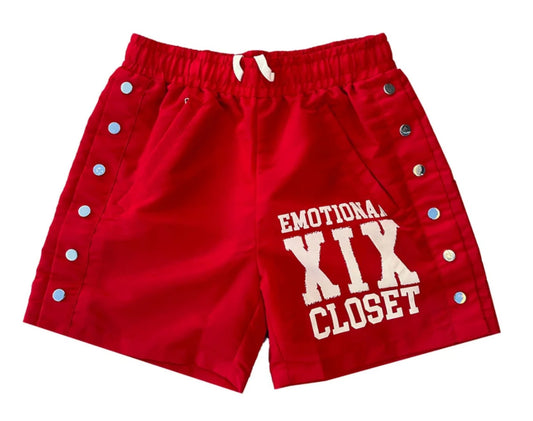 Mixed Emotion Backyard Nylon Shorts Red