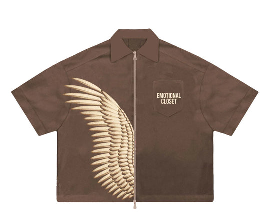 Mixed Emotion Wings Shirt Brown