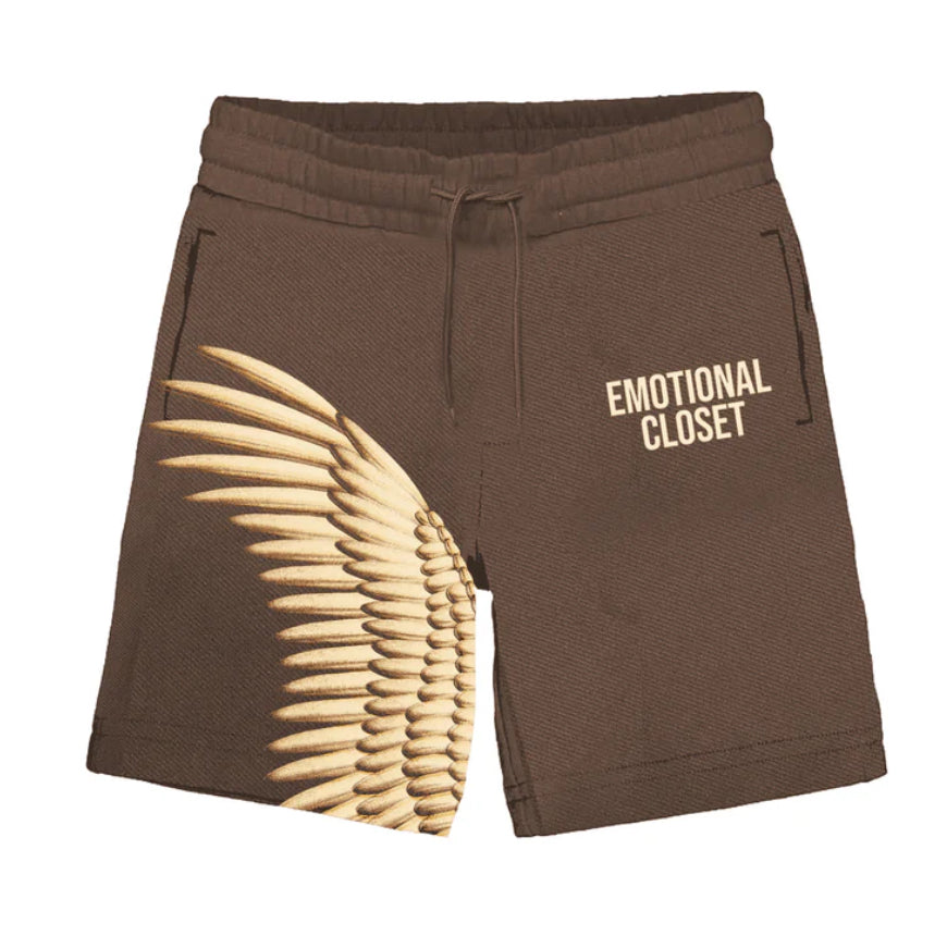 Mixed Emotion Wings Shorts Brown