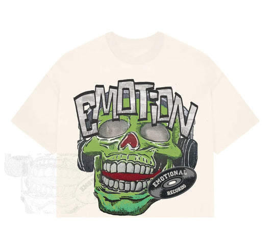 Mixed Emotion Monster Cropped Tee Cream