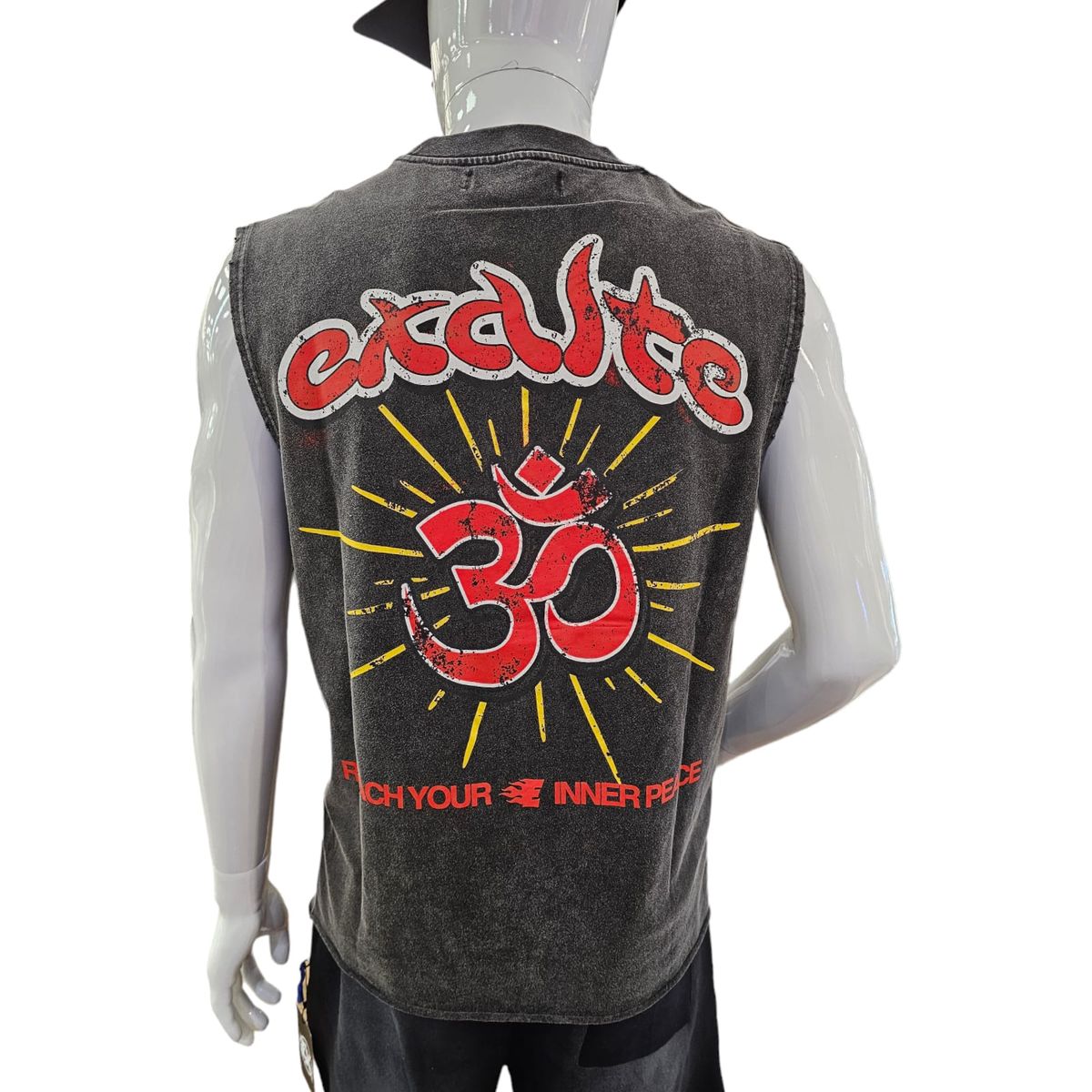 Exalte Retro Revival Cut Offs Tee Black