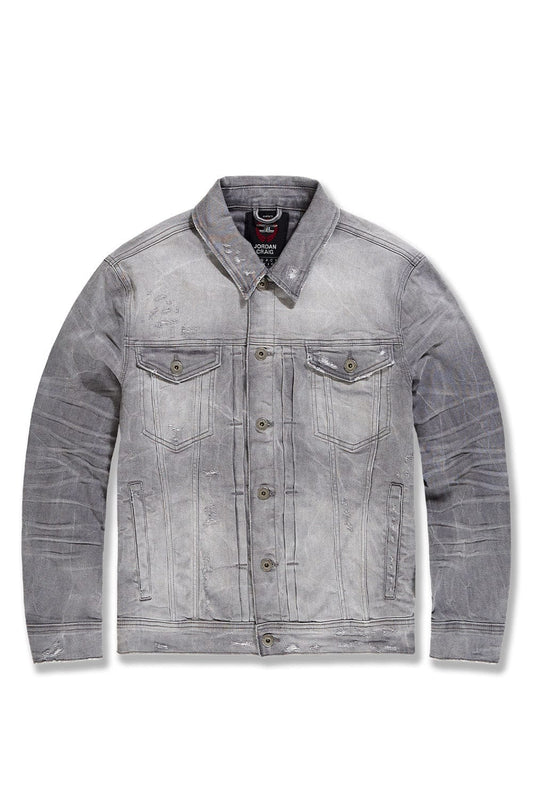 JORDAN CRAIG MEADOWLANDS DENIM TRUCKER JACKET (MONOCHROME) CEMENT WASH