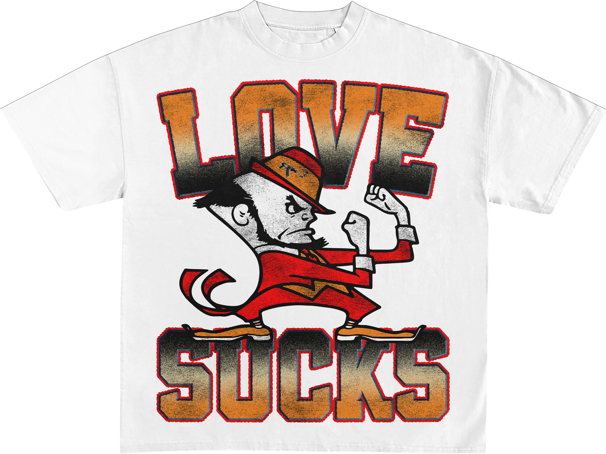 LOVE SUCKS PSYCH TEE WHITE