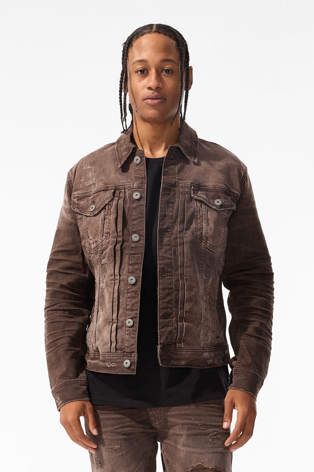 JORDAN CRAIG MEADOWLANDS DENIM TRUCKER JACKET BROWN