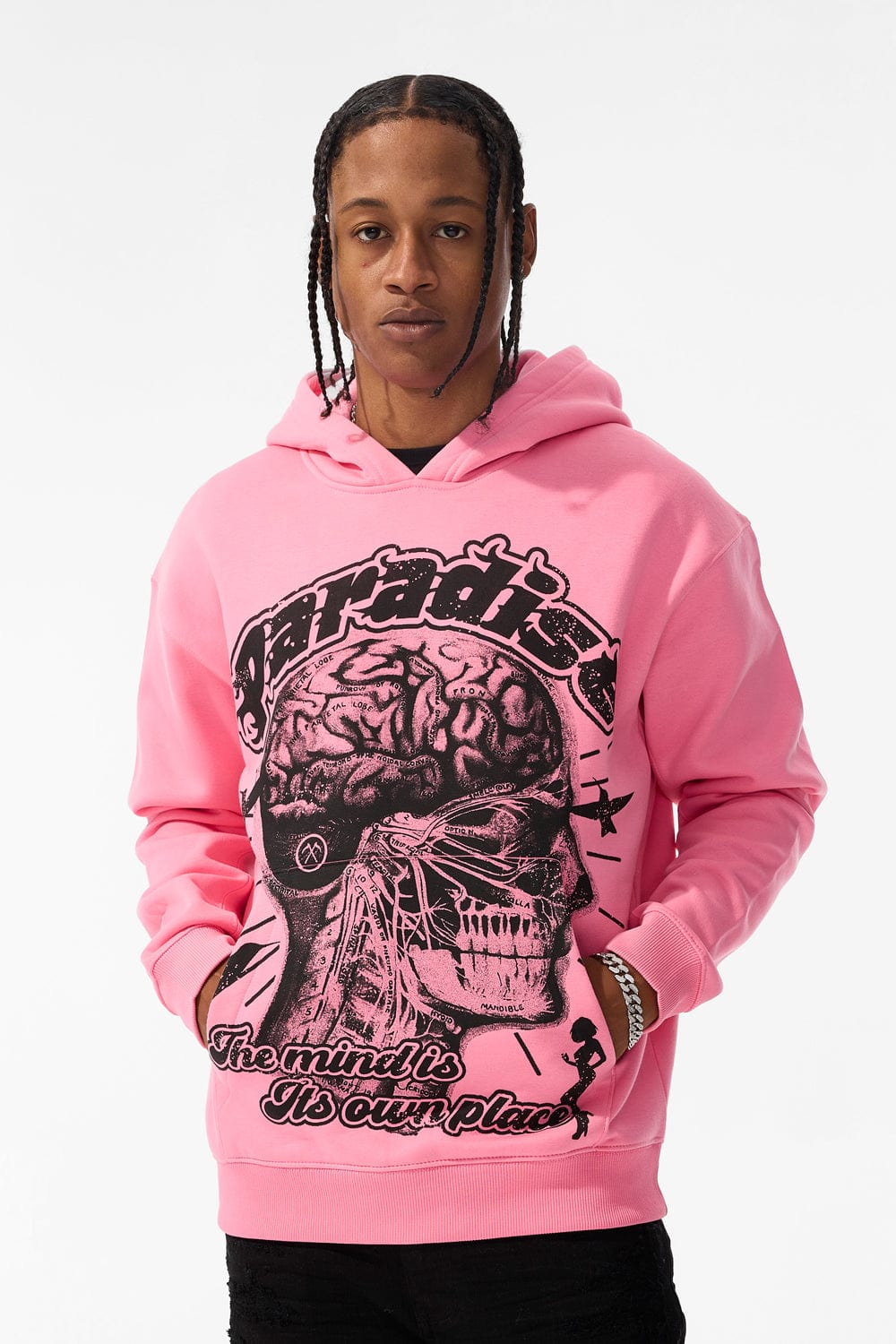 JORDAN CRAIG CRANIAL PARADISE PULLOVER HOODIE PINK