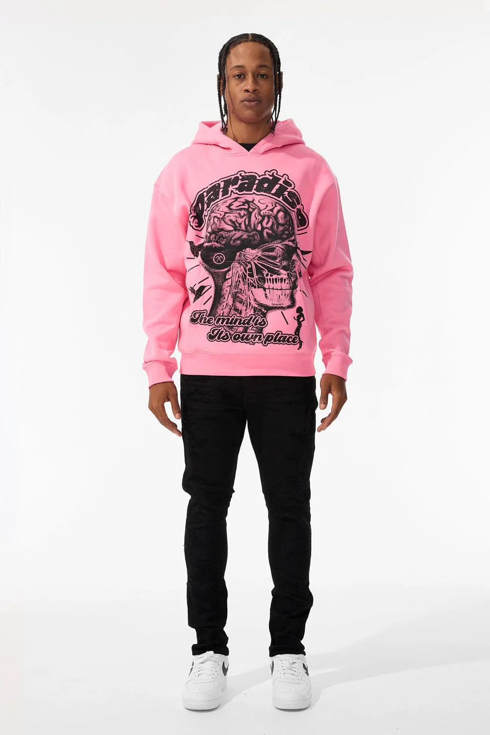 JORDAN CRAIG CRANIAL PARADISE PULLOVER HOODIE PINK