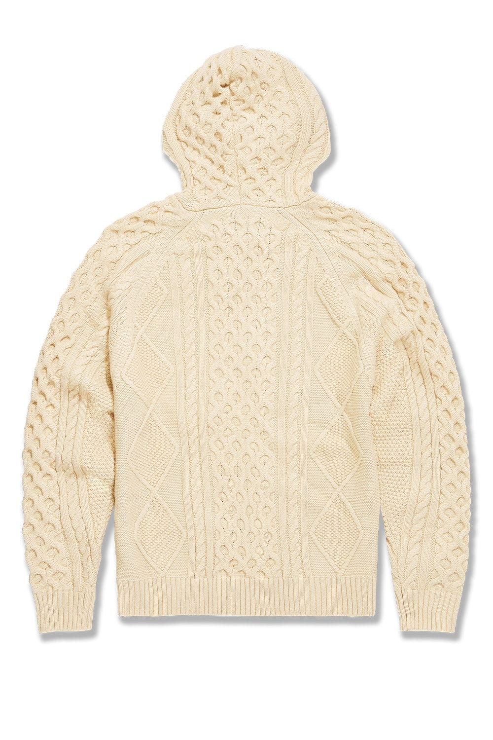 JORDAN CRAIG CABLE KNIT HOODED SWEATER (CREAM)