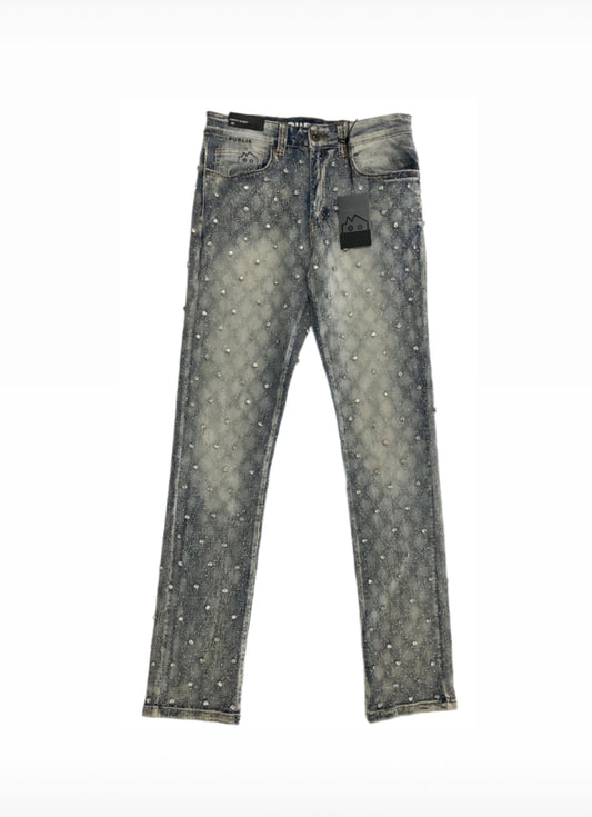 PUBLIK DENIM JEANS-RHINESTONE-MARBLE