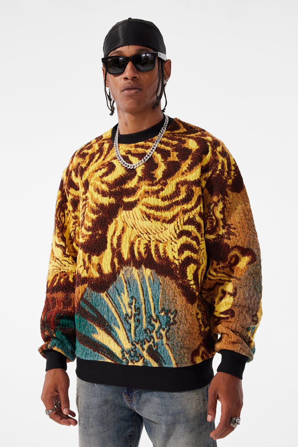 JORDAN CRAIG SILK ROAD CREWNECK SWEATER (GOLD DRAGON)