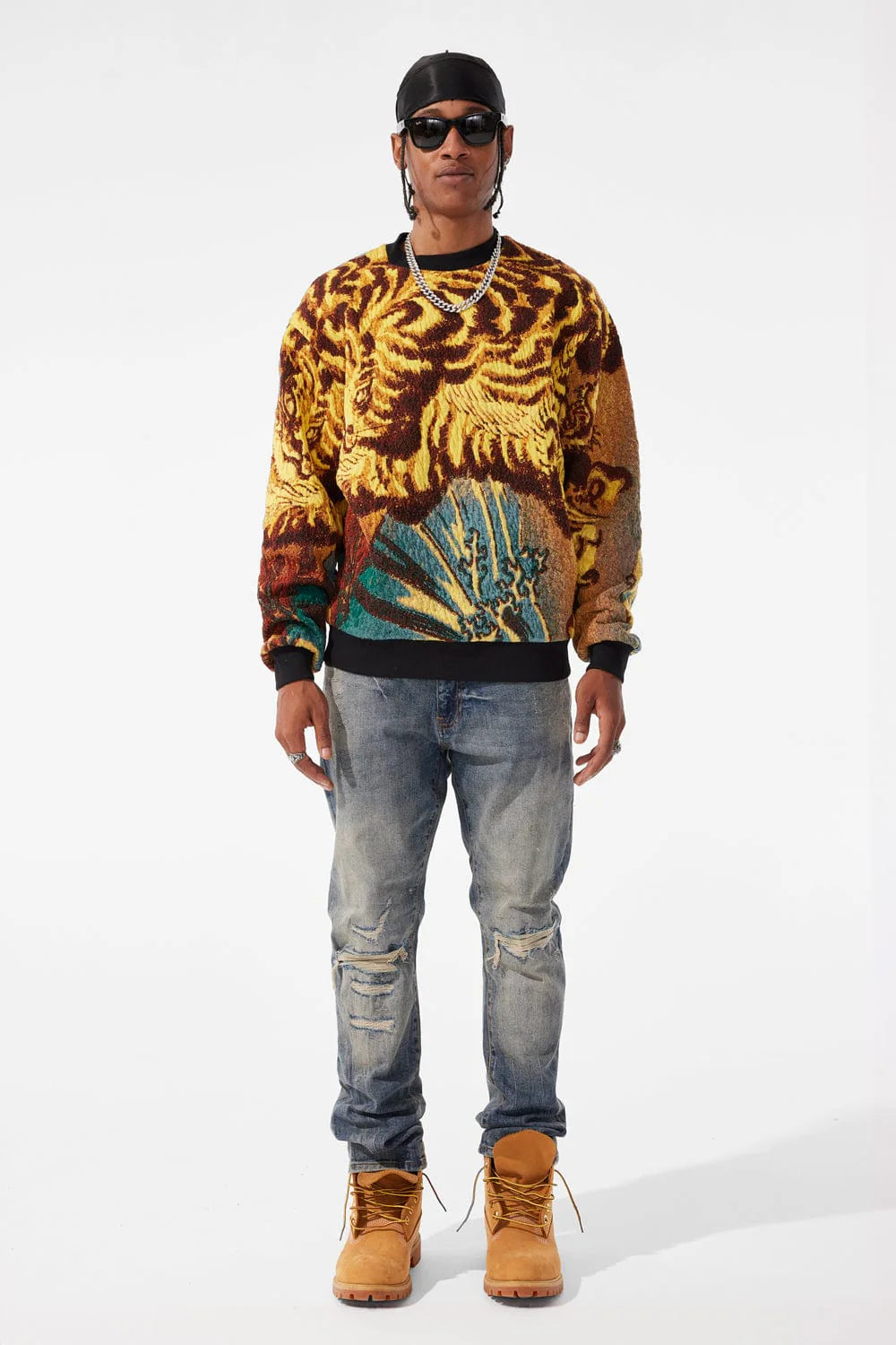 JORDAN CRAIG SILK ROAD CREWNECK SWEATER (GOLD DRAGON)